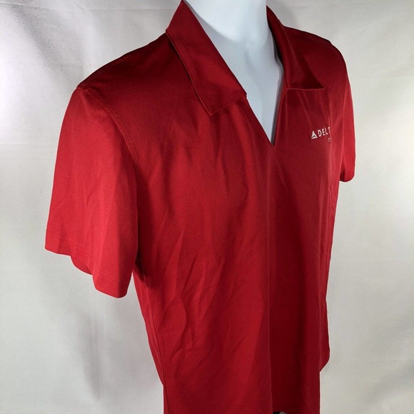 DELTA CARGO SPORT TEK PORT AUTHORITY RED POLO SHIRT WOMENS XL SHORT SLEEVE - Picture 4 of 12